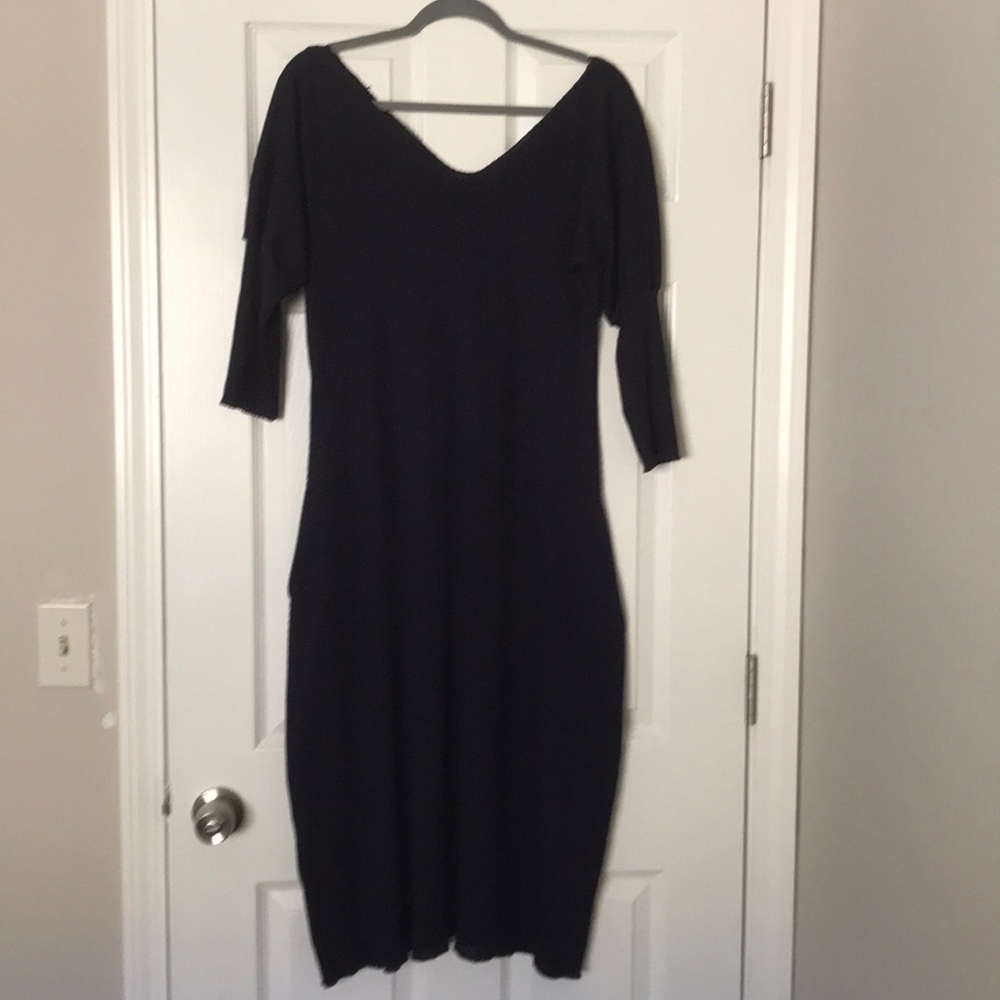Purple jersey maxi dress with pockets